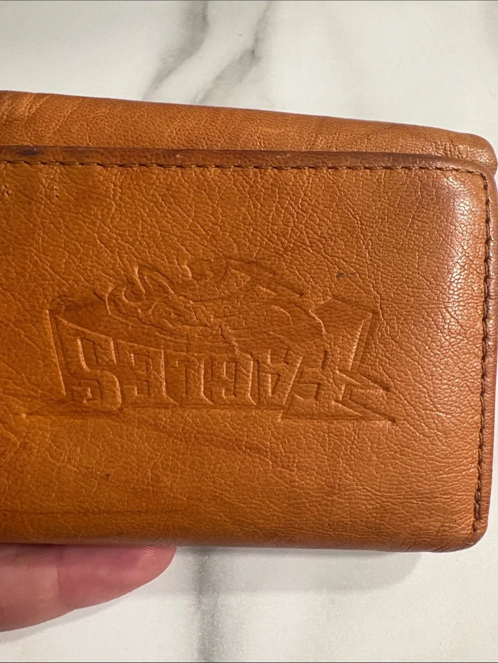 Philadelphia Eagles Tan Leather Tri Fold Wallet